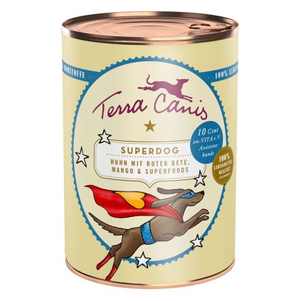 Terra Canis Konzerva Superdog Kuře s červenou řepou, mangem a superfoods 400 g
