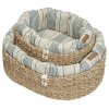 Cloud7 Pelíšek Basket Lazy Linen Stripes Natural Blue M