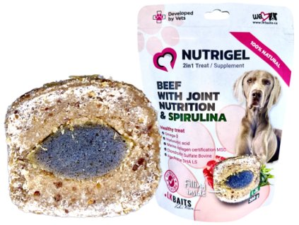 LK BAITS PET NUTRIGEL DOG, HOVĚZÍ S KLOUBNÍ VÝŽIVOU A SPIRULINOU ,L-XL,200G