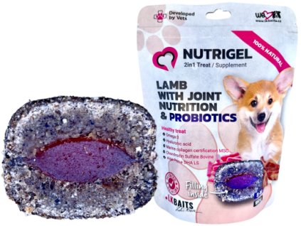 LK BAITS PET NUTRIGEL DOG, JEHNĚČÍ S KLOUBNÍ VÝŽIVOU A PROBIOTIKY,S-M,150G