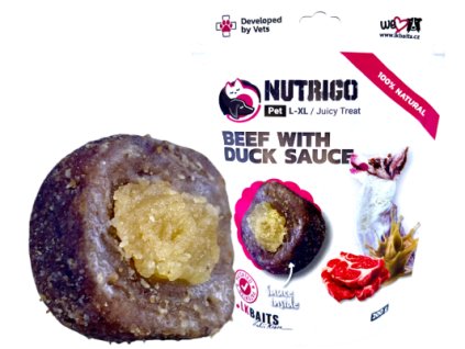 LK BAITS PET NUTRIGO DOG PAMLSEK TELECÍ S KACHNÍ OMÁČKOU,L-XL,200G