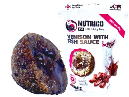 LK BAITS PET NUTRIGO DOG PAMLSEK ZVĚŘINA S RYBÍ OMÁČKOU,L-XL,200G