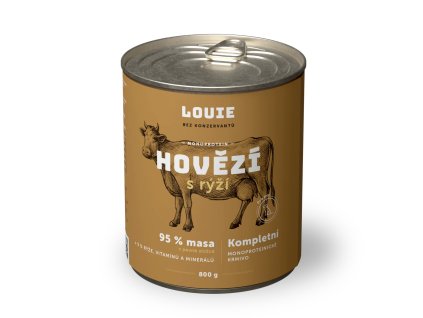 LOUIE konzerva pro psy - Hovězí s rýží 800 g