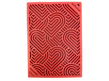 SodaPup Lízací podložka Love malá 18 x 13cm – červená