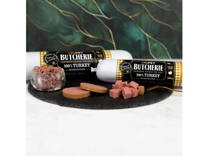 Butcherie Turkey sausage / krůtí salám pro psy 400g
