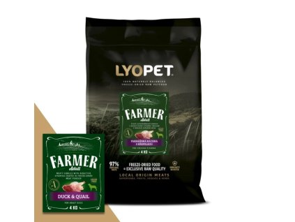 Farmer Adult Duck & Quail bezobilné granule pro psy s kachním a křepelčím masem 12 kg