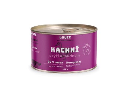 LOUIE konzerva pro kočky - Kachní s rýží a taurinem 200g