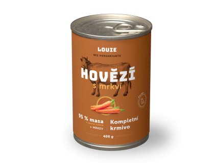 LOUIE konzerva pro psy - Hovězí s mrkví 400 g