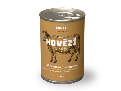 LOUIE konzerva pro psy - Hovězí s rýží 400 g