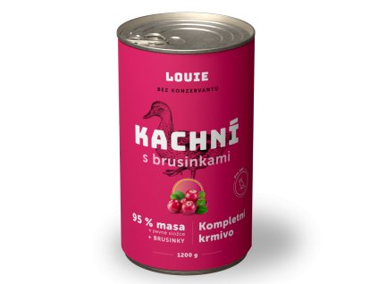 LOUIE konzerva pro psy - Kachní s brusinkami 1200 g