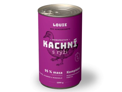LOUIE konzerva pro psy - Kachní s rýží 1200 g