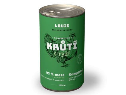 LOUIE konzerva pro psy - Krůtí s rýží 1200 g