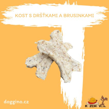 Kost s drstkami a brusinkami