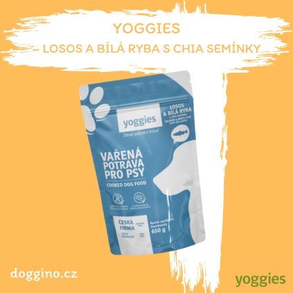 Vařená potrava- losos a bílá ryba s chia semínky 650g