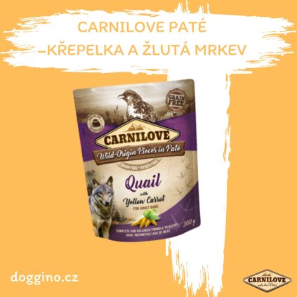 Carnilove paté- křepelka a žlutá mrkev