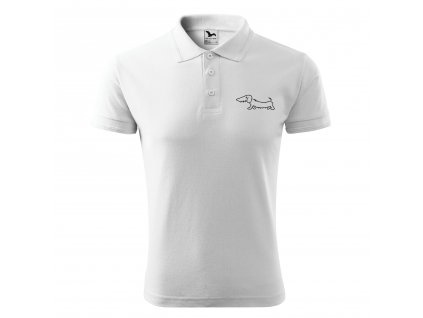 DoggyStyle MenPolo White SingleDog 1Front