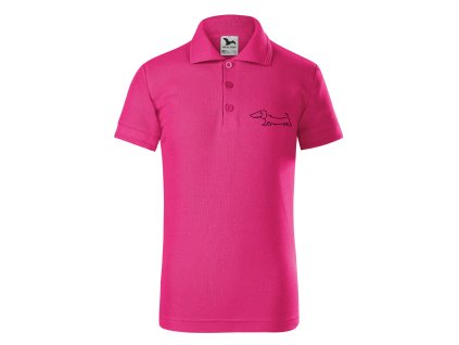 DoggyStyle KidsPolo Magenta SingleDog 1Front