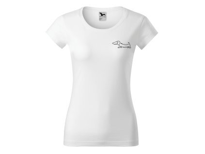 DoggyStyle WomenTshirtSlimFit White SingleDog 1Front