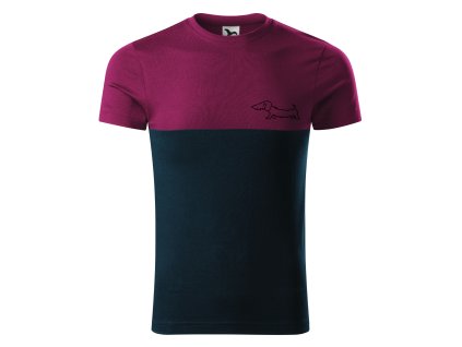 DoggyStyle MenTshirtTwoTone RhododendronBlack SingleDog 1Front