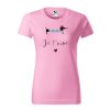 DoggyStyle WomenTshirt Pink JeTaime 1Front