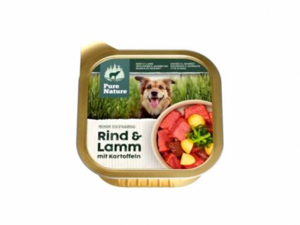 pure nature dog adult pastika hovezi a jehneci 150g (1)