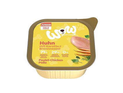 WOW paštika Kuřecí s karotkou Junior 150g EXP.:11.12.2025