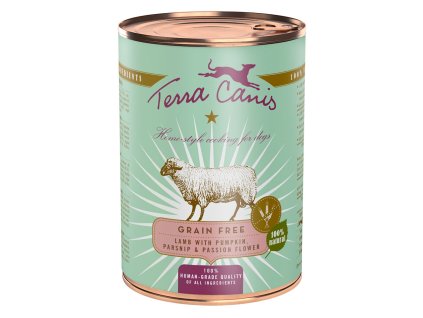 3505 terra canis grain free konzerva jehneci s dyni pastinakem a mucenkou 400 g