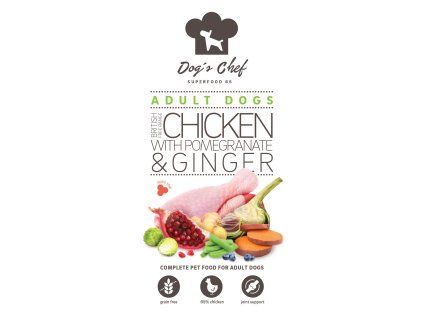 Dog’s Chef  BRITISH FREE RANGE CHICKEN WITH POMEGRANATE & GINGER (Hmotnosť(kg) 2)