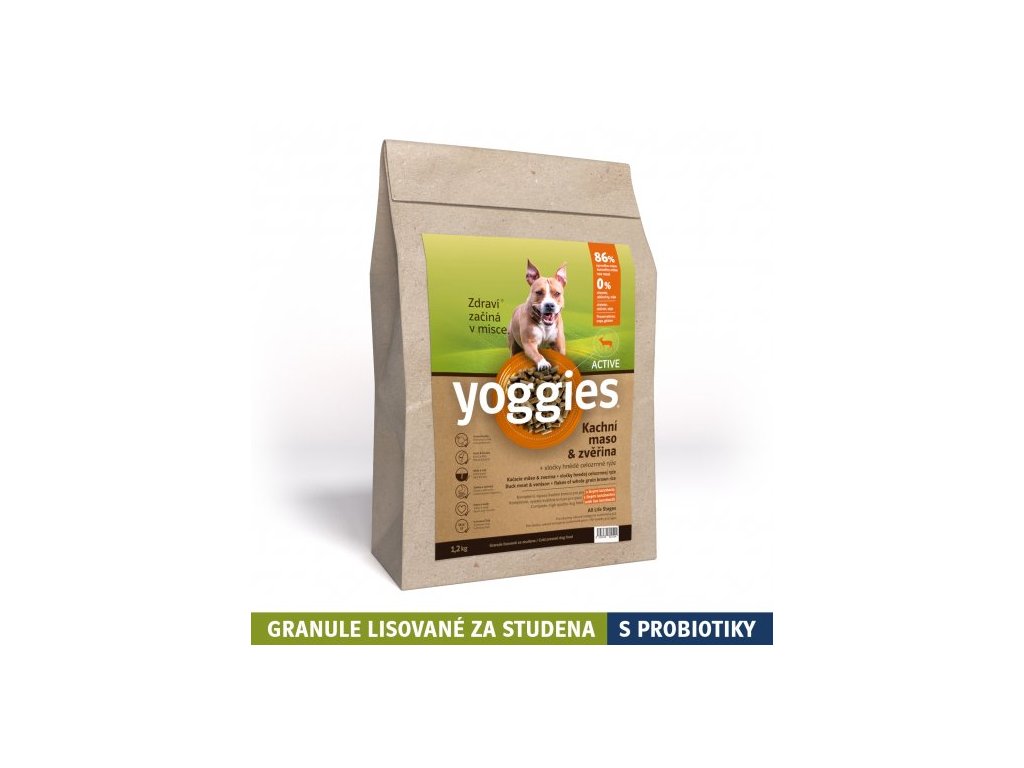 1 2 kg yoggies active kachna a zverina granule lisovane za studena s probiotiky