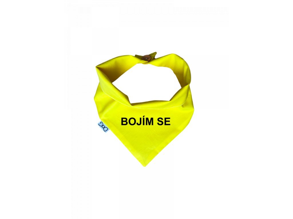 FUNKY DOG žlutý šátek BOJÍM SE (Velikost výrobku XXL)