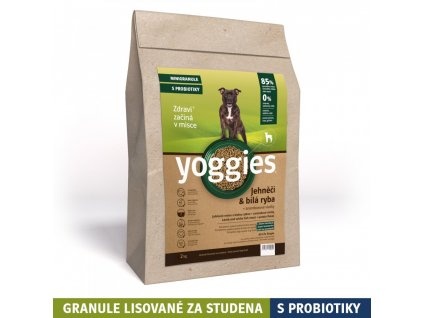 2 kg minigranule yoggies jehneci a bila ryba granule lisovane za studena s probiotiky