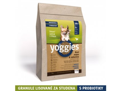 2kg minigranule hypoalergenni yoggies s kozim masem a br vlockami lisovane za studena s probiotiky