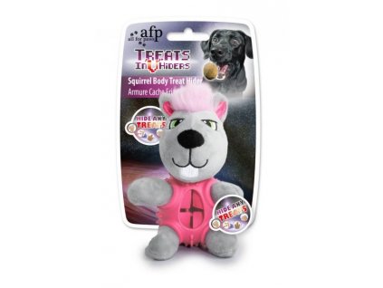 22946 all for paws treat hider plysova hracka na pamlsky veverka 22 cm