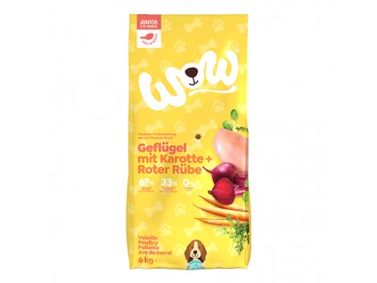 wow trockenfutter 6kg junior gefluegel front