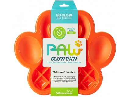 28909 petdreamhouse zpomalovaci miska paw slow feeder oranzova