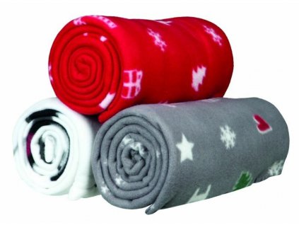 TRIXIE Flízová vánoční deka YUKI 100x70 šedá