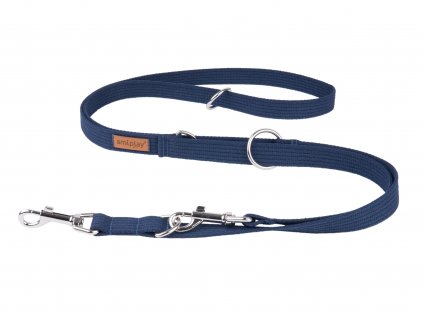 amiplay cotton adjustable leash 6in1 navy blue (1)