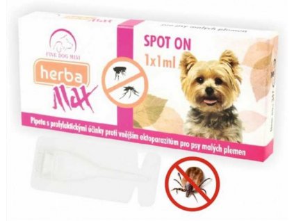 0021189 max herba spot on dog antiparazatini kapsle pes do 15 kg 1 x 1 ml