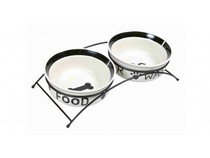TRIXIE set keramických misek se stojánkem 2 x 1,6 l/20 cm