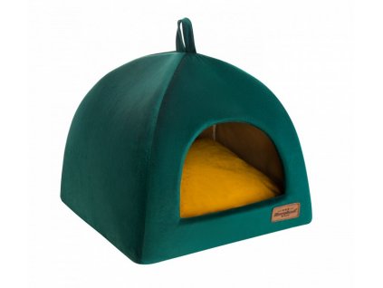 Recobed sametová kukaň pro psy a kočky 40 cm x 40 cm smaragdová