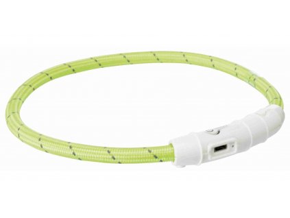TRIXIE Svítící kroužek USB na krk, zelená XS-S: 35 cm/ ø 7 mm