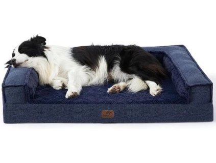 Bedsure ortopedický pelíšek L 89 x 64 x 15 cm tm. modrý