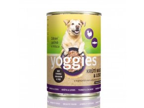 400g yoggies konzerva pro psy s krutim masem lososem bylinkami a kloubni vyzivou
