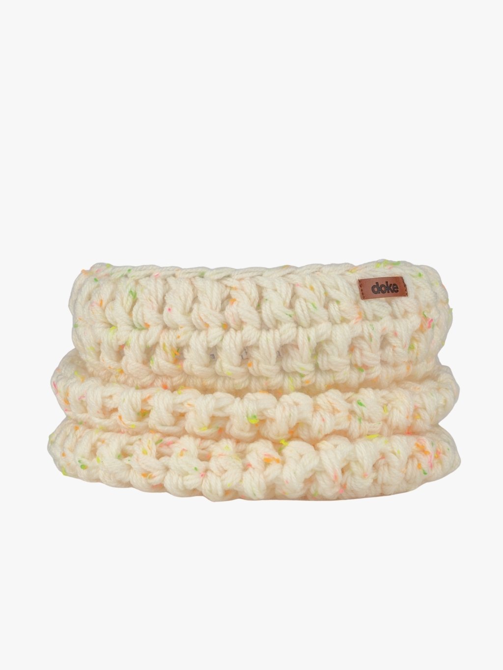 Háčkovaný nákrčník neon tweed