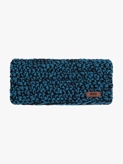 Merino háčkovaná čelenka Mix aqua L