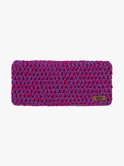 Merino háčkovaná čelenka Mix pink