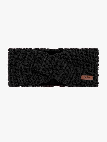 Merino háčkovaná čelenka sue black