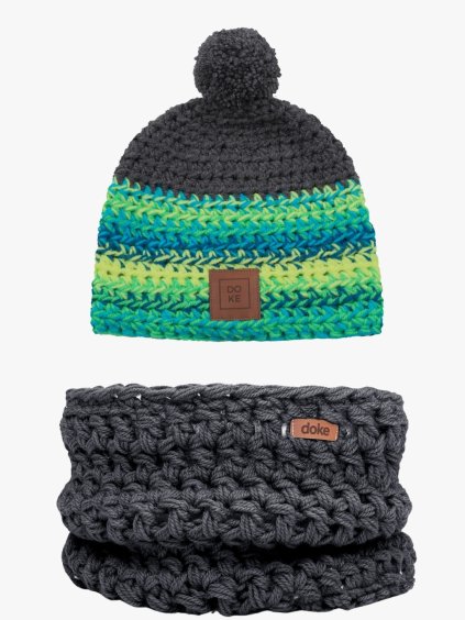 Dětský set háčkovaný kulich a nákrčník magic do 11 let