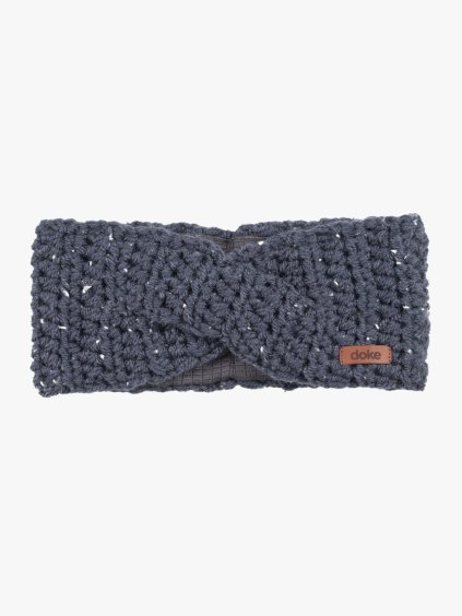 Háčkovaná čelenka s křížením lily Denim tweed