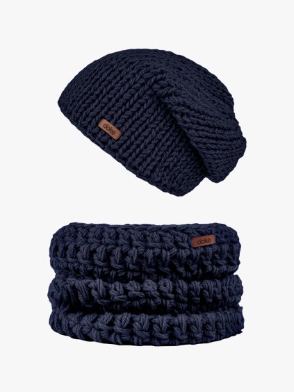 Set pletená čepice Dark blue